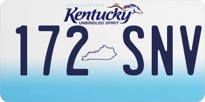 KY license plate 172SNV