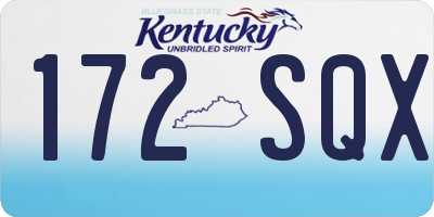 KY license plate 172SQX