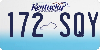 KY license plate 172SQY