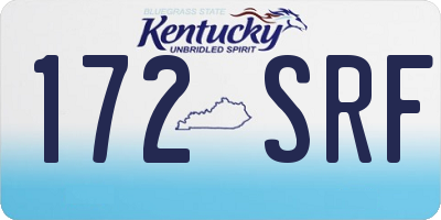 KY license plate 172SRF