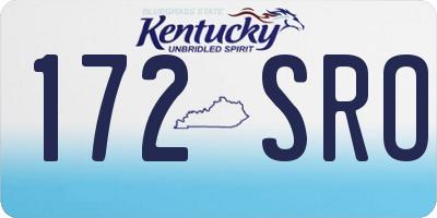 KY license plate 172SRO