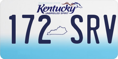 KY license plate 172SRV