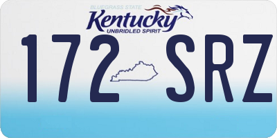 KY license plate 172SRZ