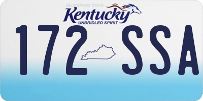 KY license plate 172SSA