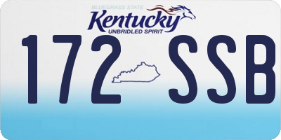 KY license plate 172SSB