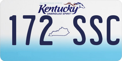 KY license plate 172SSC