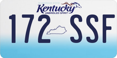 KY license plate 172SSF