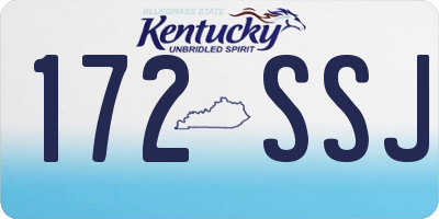 KY license plate 172SSJ