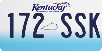 KY license plate 172SSK