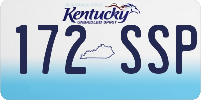 KY license plate 172SSP