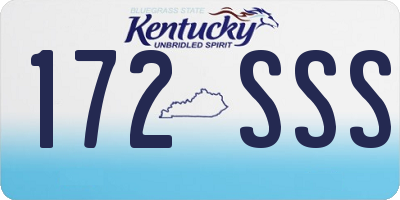 KY license plate 172SSS