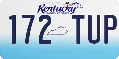 KY license plate 172TUP