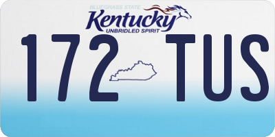 KY license plate 172TUS
