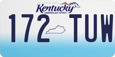 KY license plate 172TUW