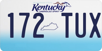 KY license plate 172TUX