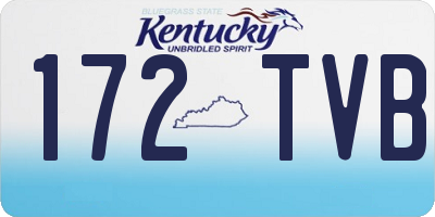 KY license plate 172TVB