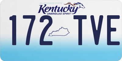 KY license plate 172TVE