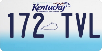 KY license plate 172TVL