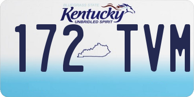 KY license plate 172TVM