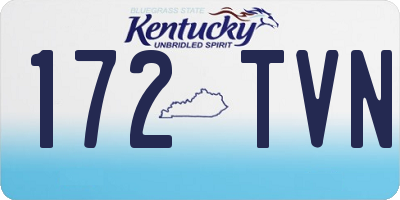 KY license plate 172TVN