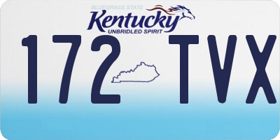 KY license plate 172TVX