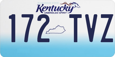 KY license plate 172TVZ
