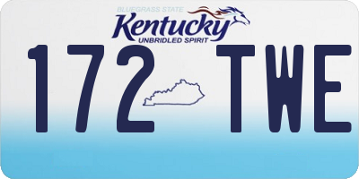 KY license plate 172TWE