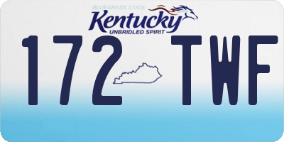 KY license plate 172TWF