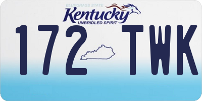 KY license plate 172TWK