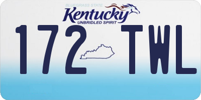 KY license plate 172TWL