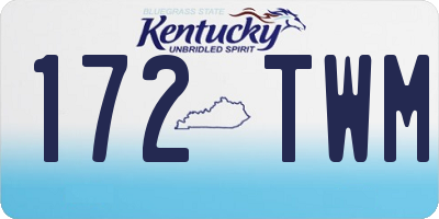 KY license plate 172TWM