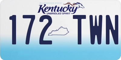 KY license plate 172TWN