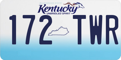KY license plate 172TWR