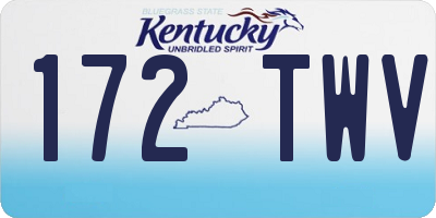 KY license plate 172TWV
