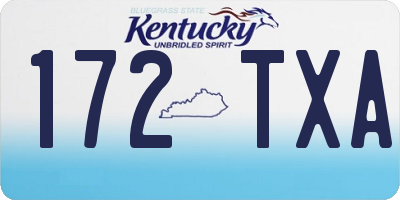 KY license plate 172TXA