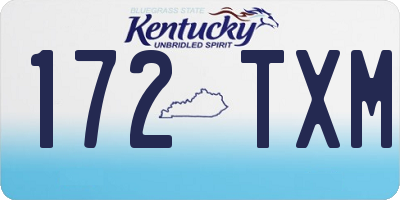 KY license plate 172TXM