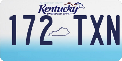 KY license plate 172TXN