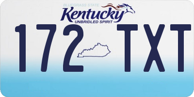 KY license plate 172TXT