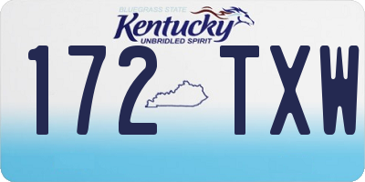 KY license plate 172TXW