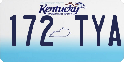 KY license plate 172TYA