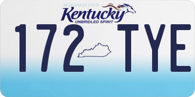 KY license plate 172TYE
