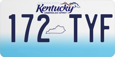 KY license plate 172TYF