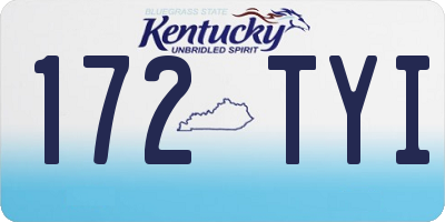 KY license plate 172TYI