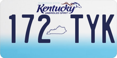 KY license plate 172TYK