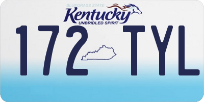 KY license plate 172TYL