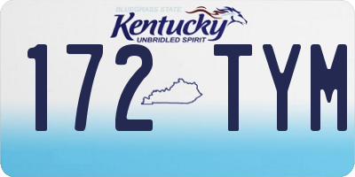 KY license plate 172TYM
