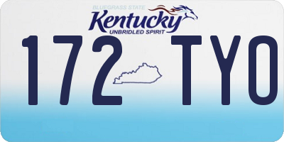 KY license plate 172TYO