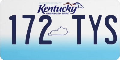 KY license plate 172TYS