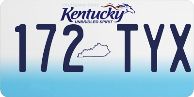 KY license plate 172TYX