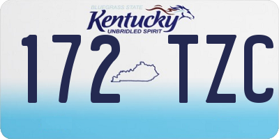 KY license plate 172TZC